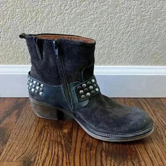 JOSEF SEIBEL Toni Studded Harness Ankle Boots Size 37/ 6.5-7 Brown Suede, - Picture 8 of 16